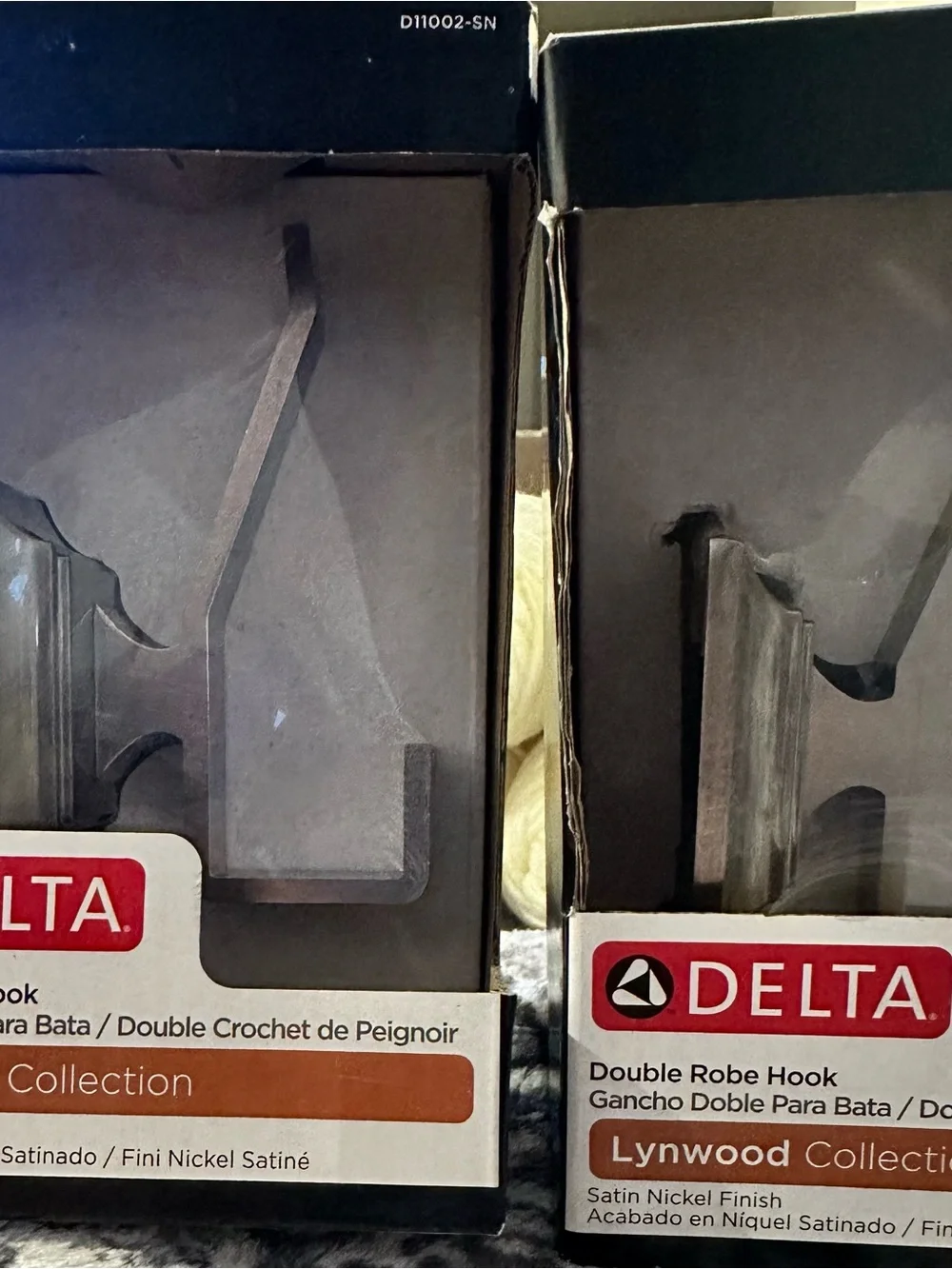 Delta Lynwood Double Robe Hook in Satin Nickel Finish